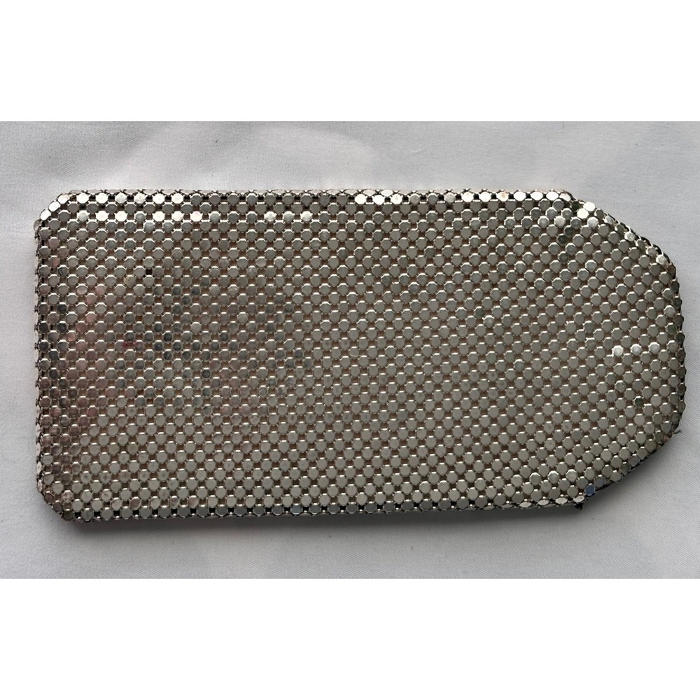 Vintage Silver Metal Mesh Eyeglass Case Shimmering Retro Soft Sleeve Pouch